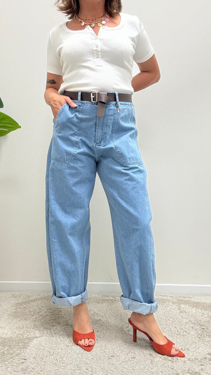 Pantaloni ovetto stellina in Chambray Susy Mix