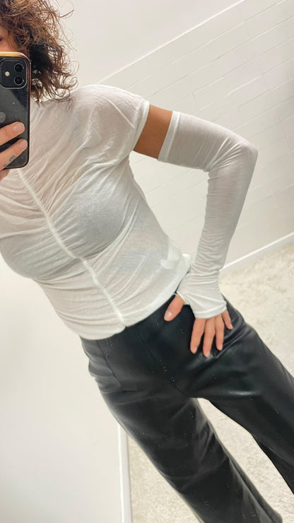 Maglia in misto cachemire con manicotti Susy Mix burro