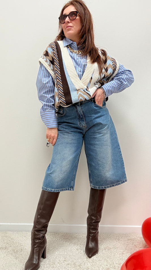 Bermuda jeans lavaggio medio Haveone