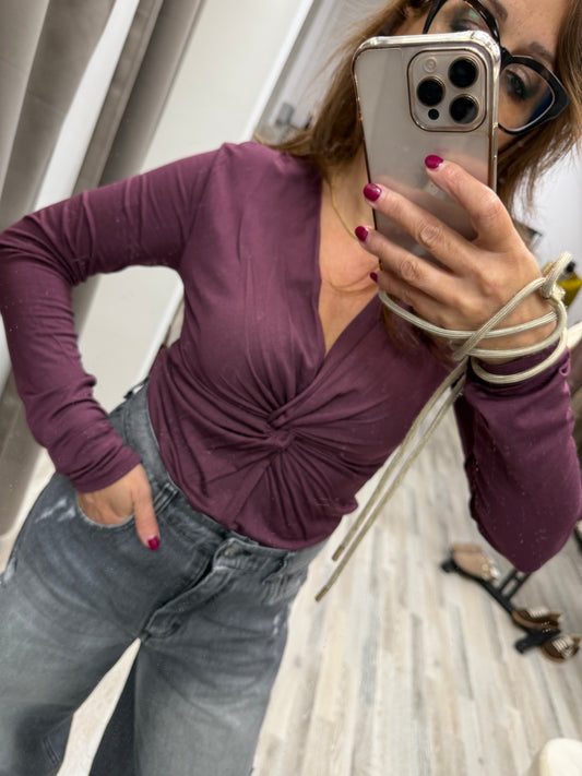 Maglia con nodo vino Susy Mix