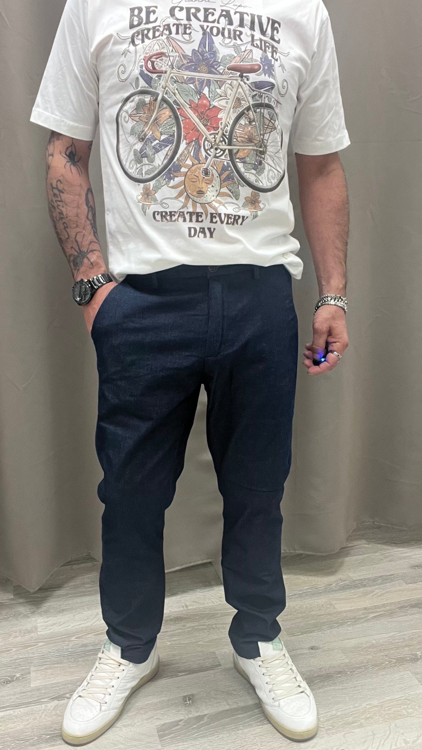 Pantalone Chinos Jeans Blu Gianni Lupo