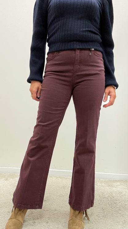 Pantaloni a trombetta Extasy bordeaux