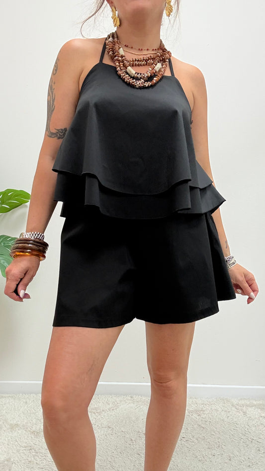 Shorts farfalla cotone My-d nero