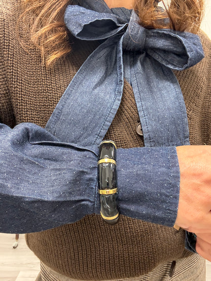 Bracciale nero resina marmorizzato Memoire