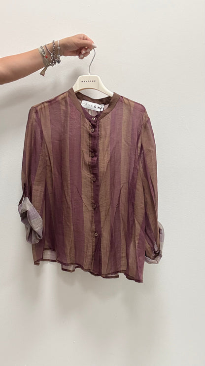 Camicia Riga cioccolato prugna HaveOne Art.CSV-Q422