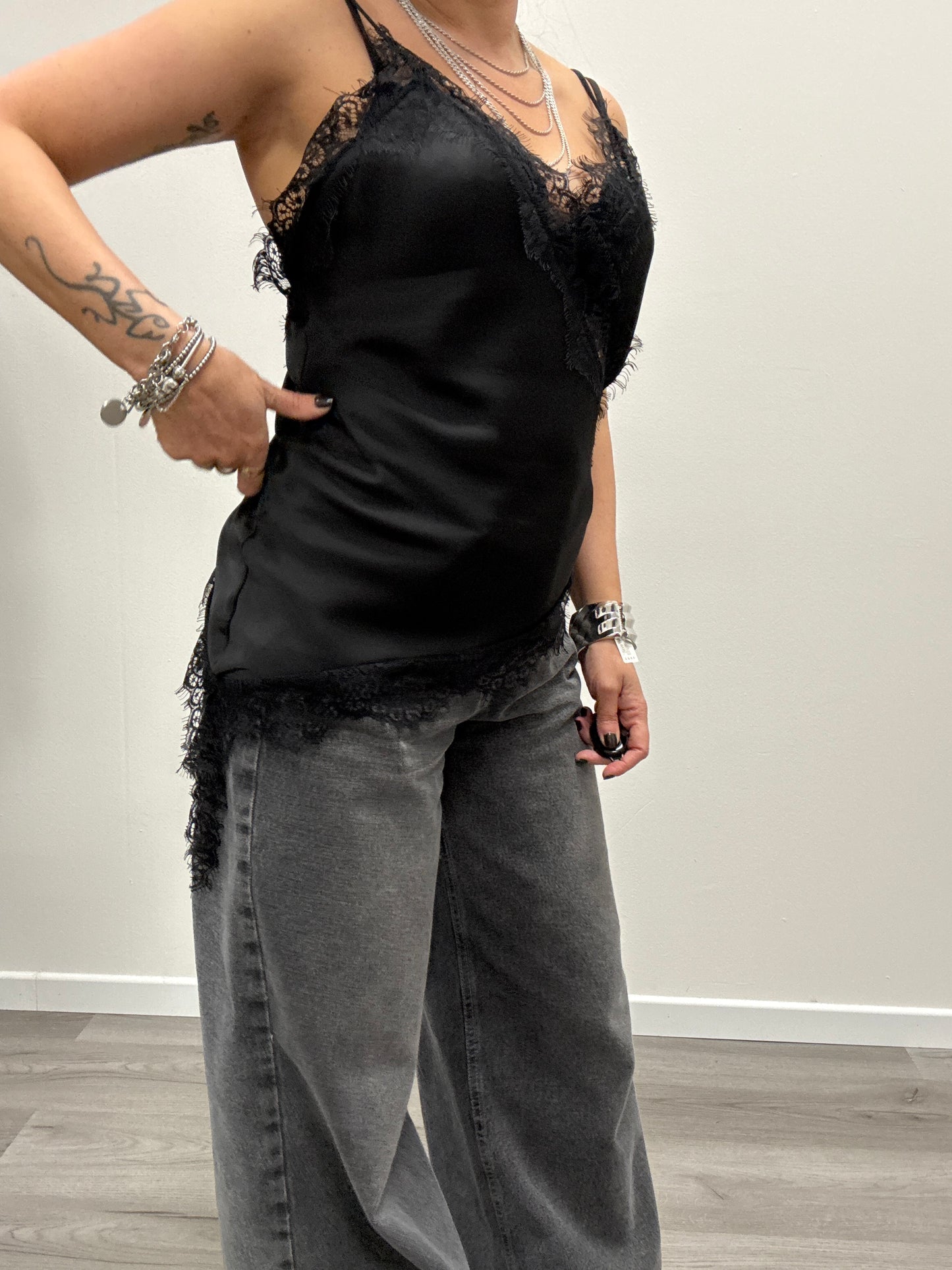 Top pizzo con punta Susy mix