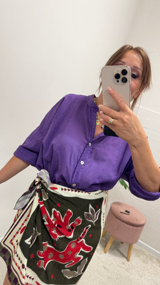Camicia Mussola di Cotone Viola HaveOne