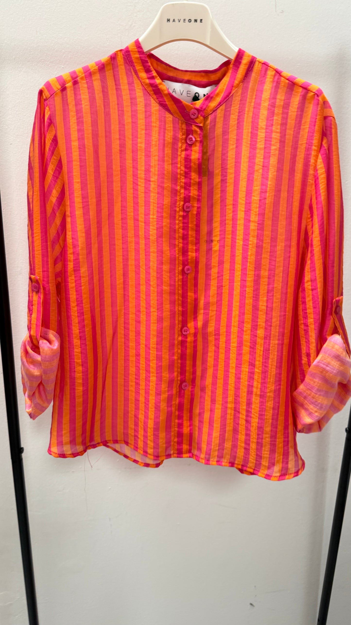 Camicia Riga arancio e fucsia HaveOne
