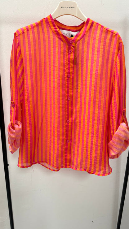 Camicia Riga arancio e fucsia HaveOne