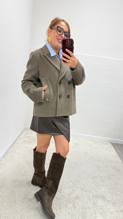 Cappotto Caban Taupe Please