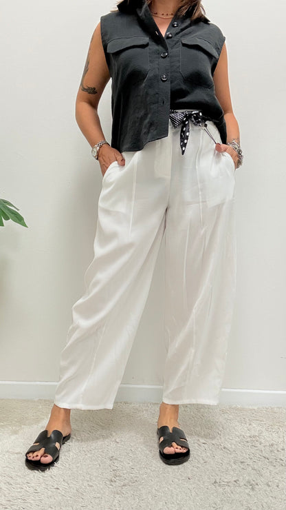 Pantaloni Cupro bianco Extasy