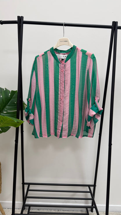 Camicia Riga verde e rosa HaveOne