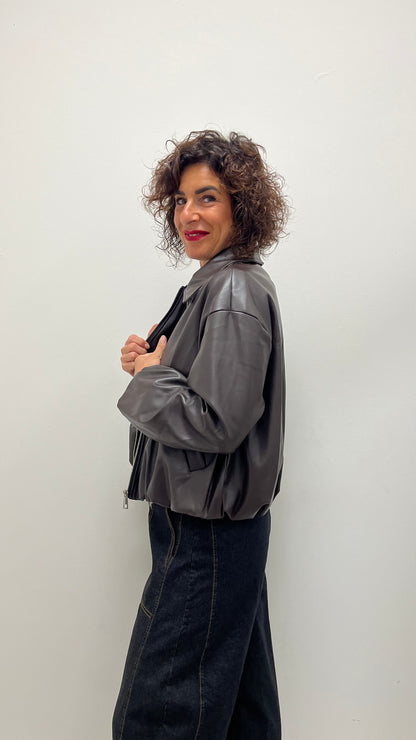 Bomber Ecopelle Extasy Moro