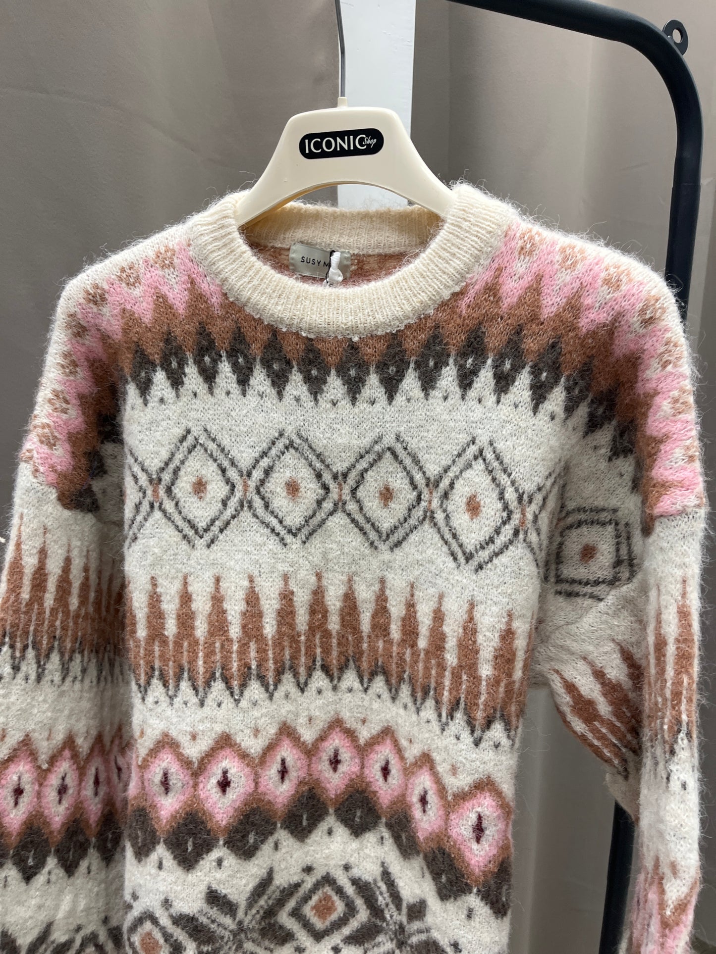 Maglia Jacquard Burro Susy Mix