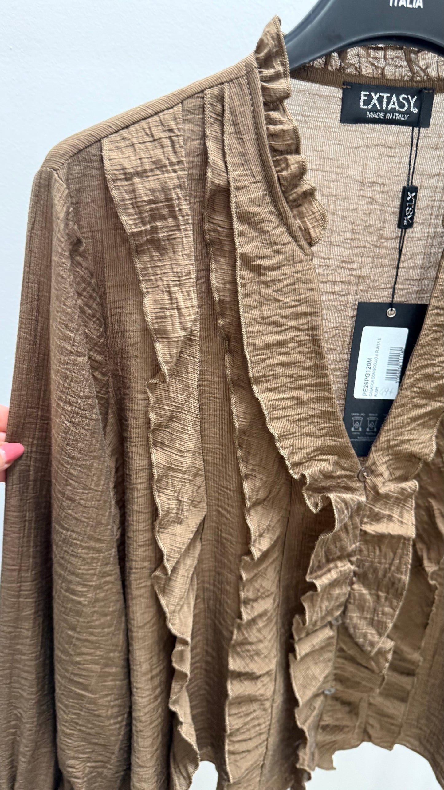 Camicia rouches Extasy bianca moro