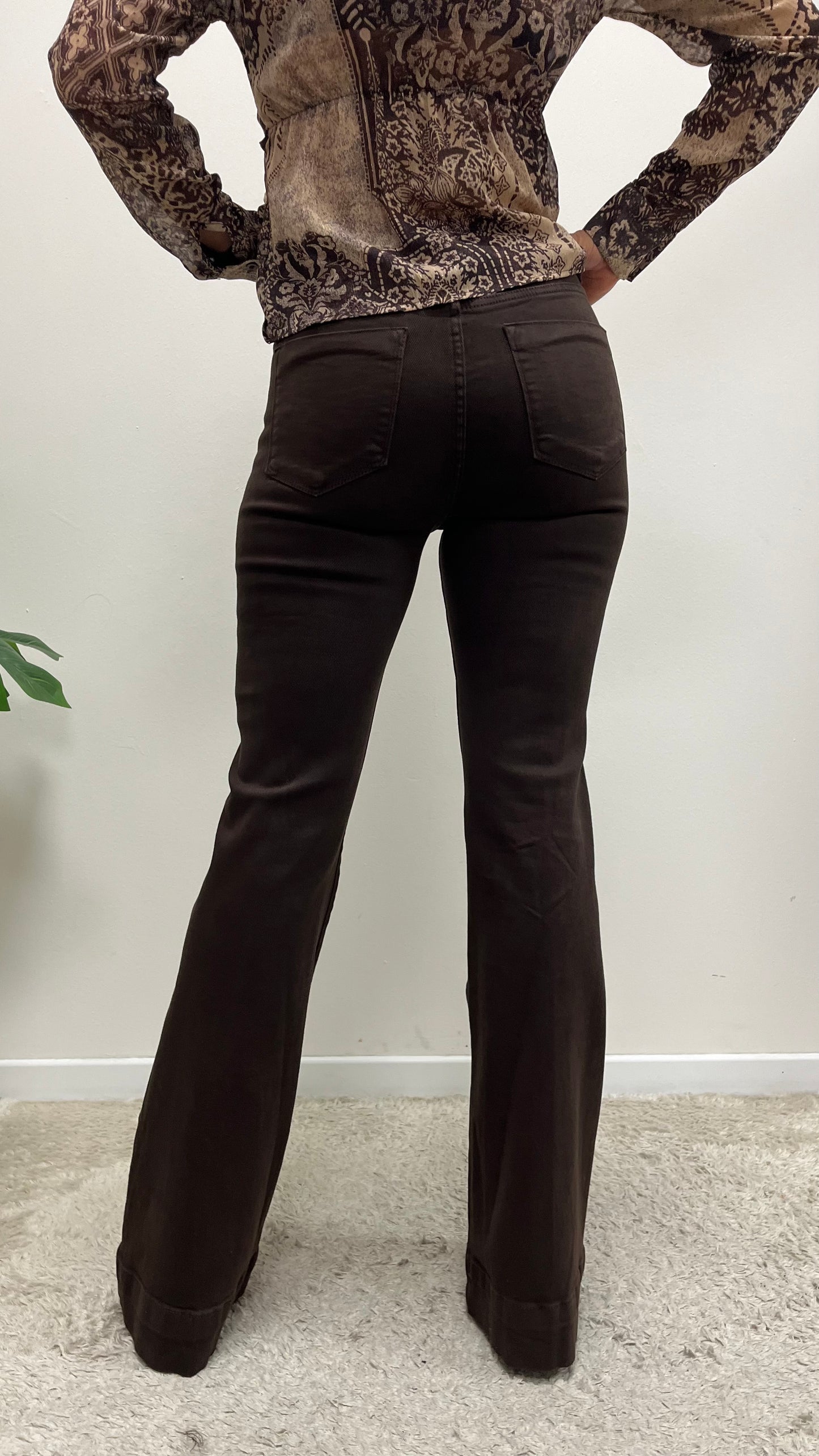 Pantaloni zampa cotone moro Extasy