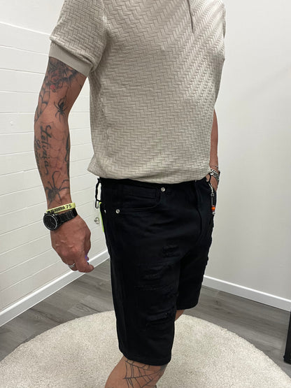 Gianni Lupo Bemuda in Denim Nero