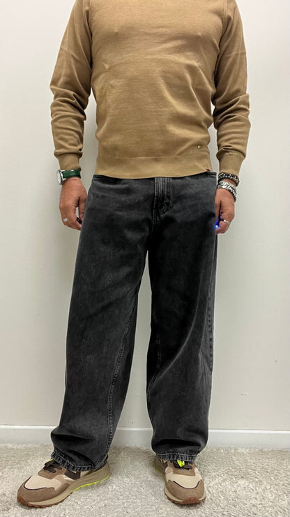 Denim Slavato Nero Baggy Imperial