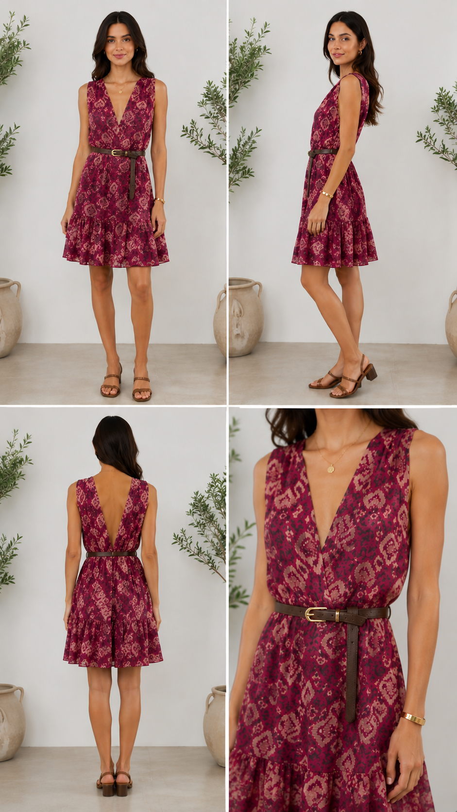 Abito voile con cintura Kiki Six