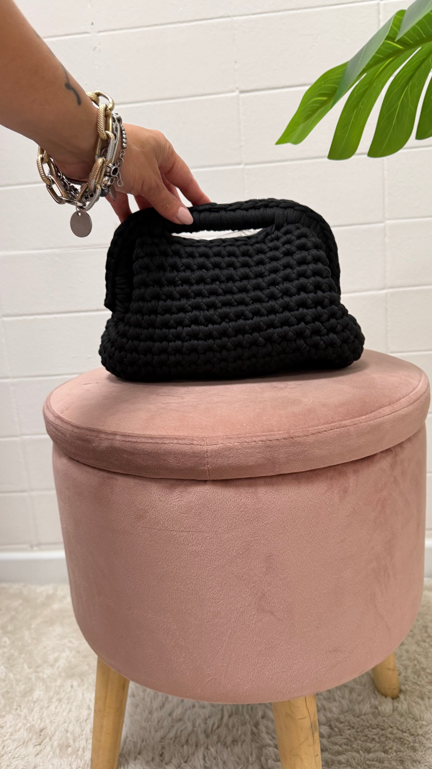 Borsa HAND MADE tricot nero Memoire