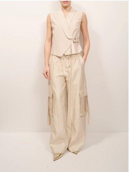 Gilet Con Cintura Tensione In Burro