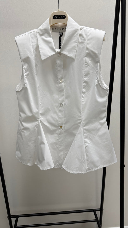 Camicia con Balze Bianca HaveOne
