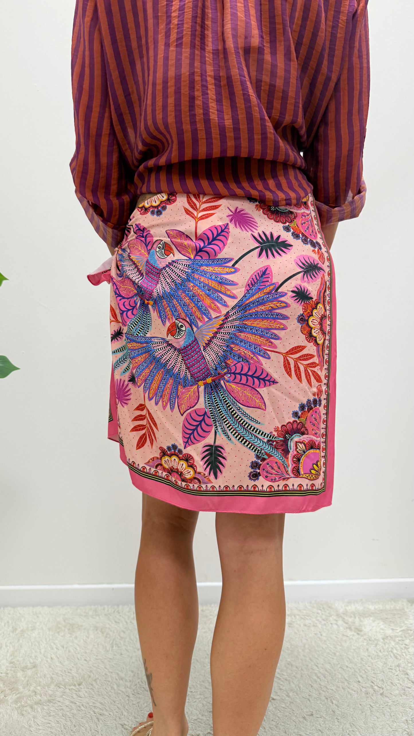 Gonna Pareo Corta pappagalli fucsia HaveOne Art.GVS-Q261