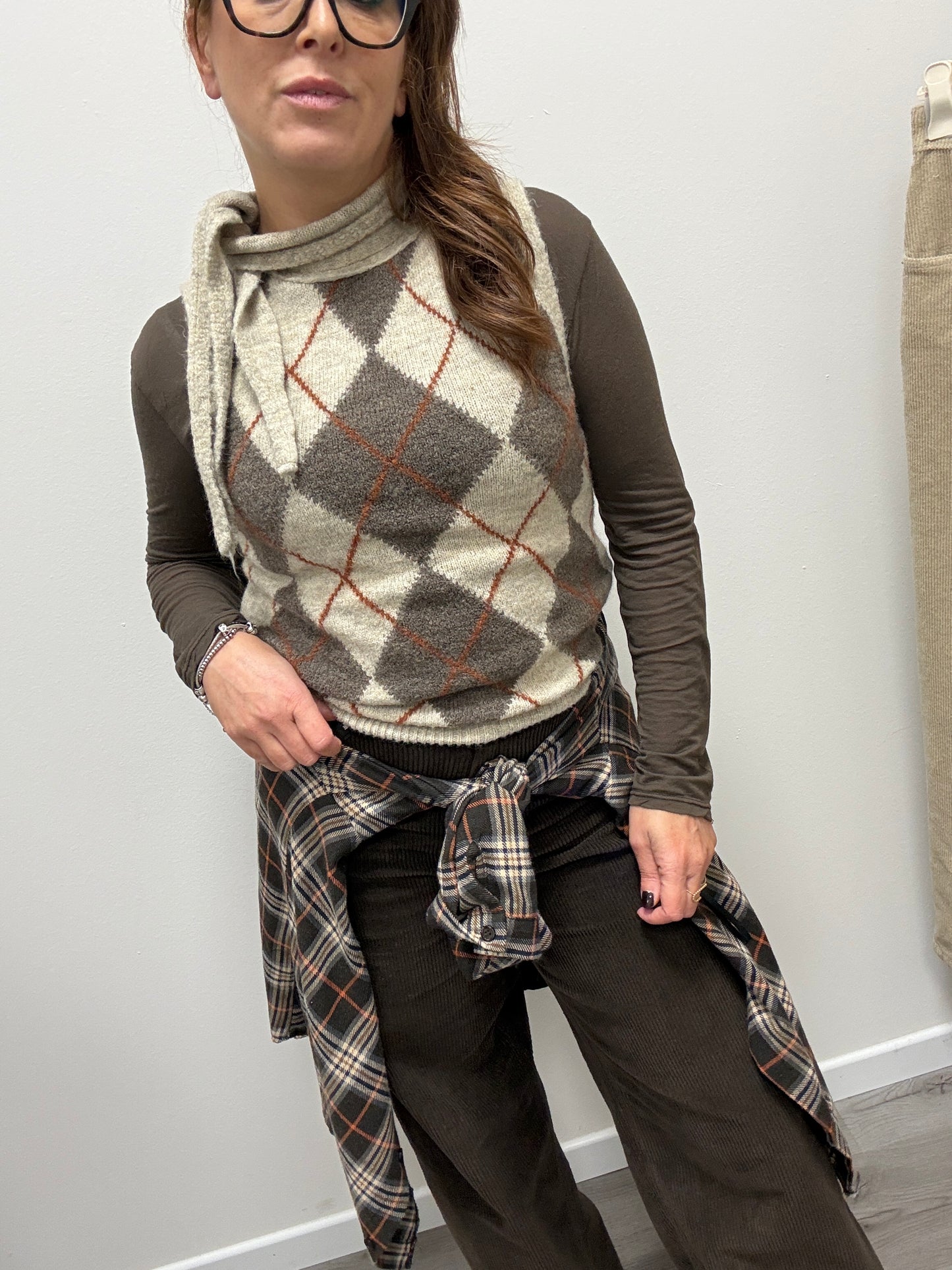 Gilet rombi e sciarpina Haveone