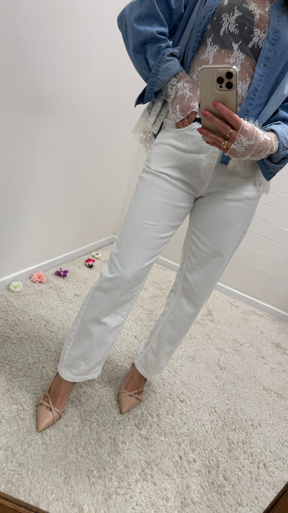 Denim Mom Fit Louis  Bianco Haveone