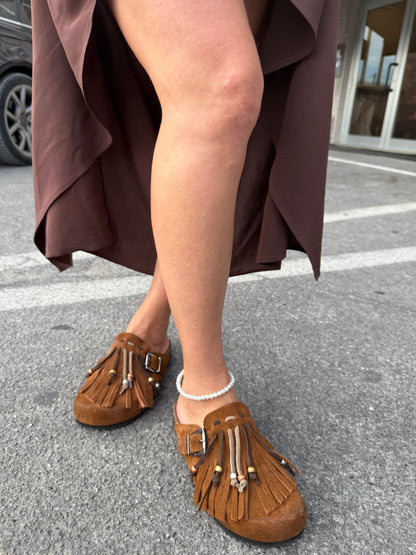 Sabot birko con frange in crosta