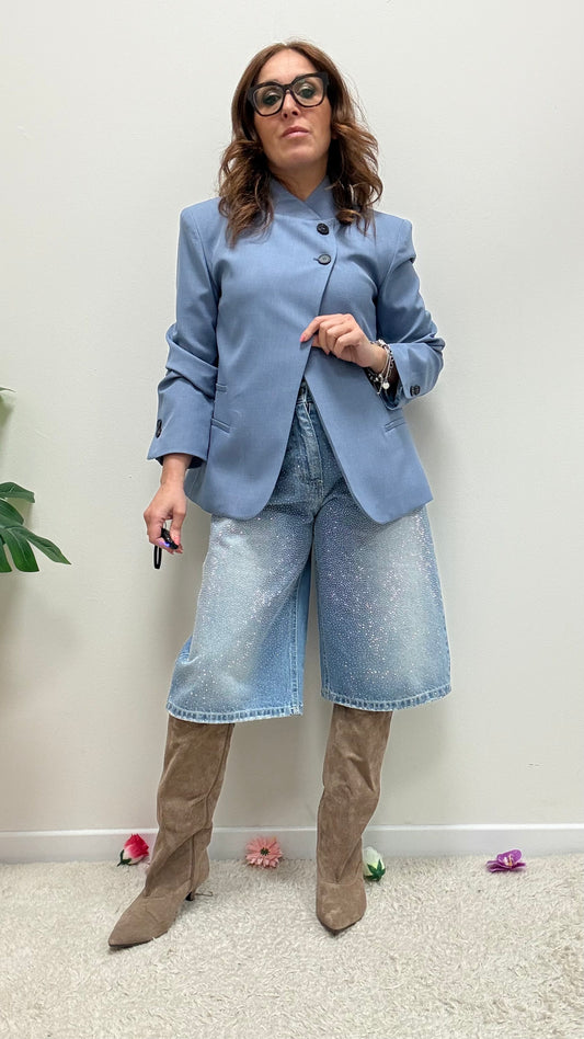 Giacca chiusura coreana jeans Haveone