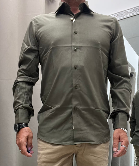 Gianni Lupo Camicia in Modal Verde Militare