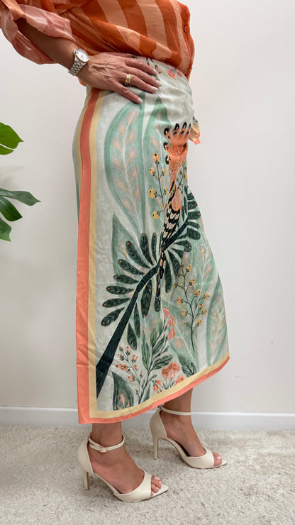 Gonna pareo lunga cocorito verde Haveone art. GVS-Q296