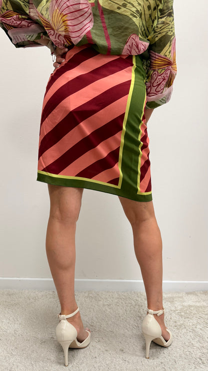 Gonna Pareo Corta jungle righe rosa e fucsia HaveOne Art.GVS-Q271