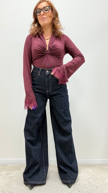 Denim Wide Leg Lavaggio Scuro Motel Art.ZOE-756