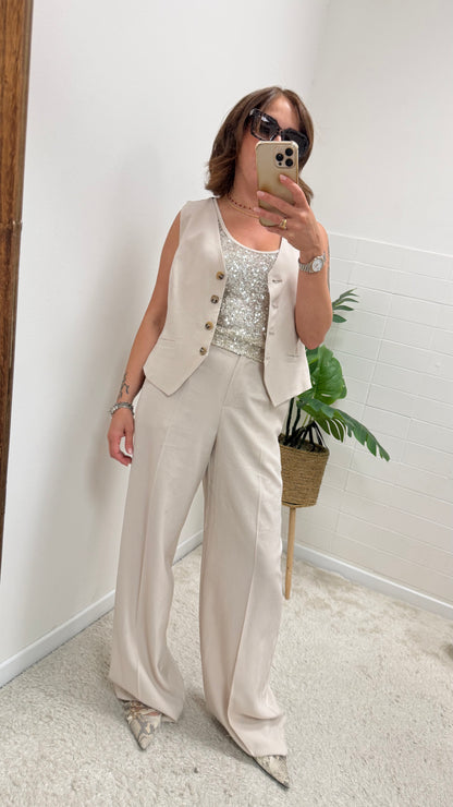 Completo Gilet e Pantalone Beige Motel
