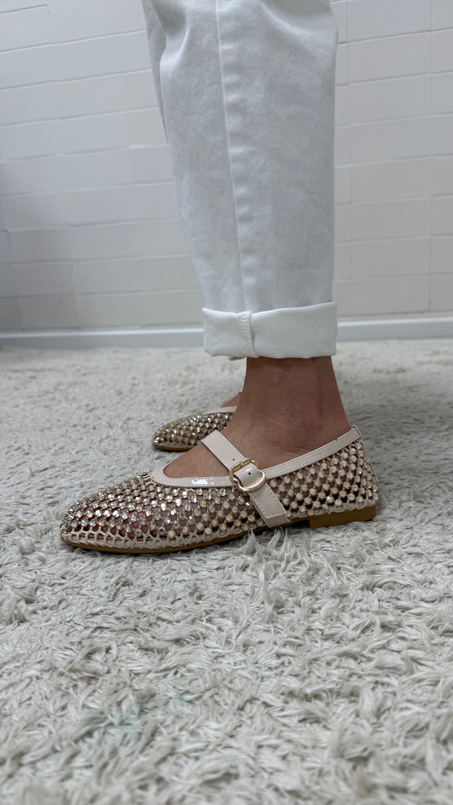 Ballerine burro con strass oro Memoire