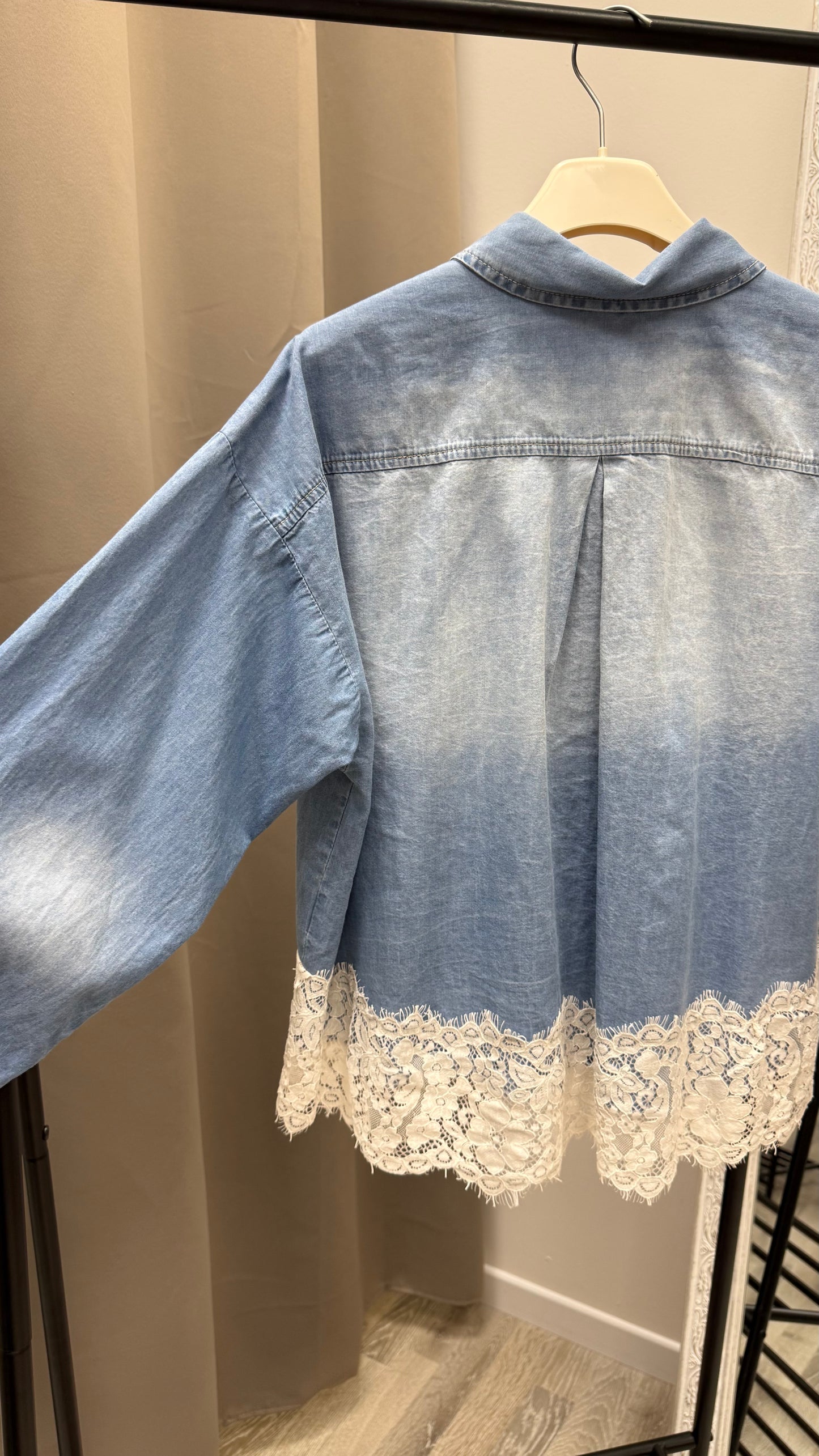 Camicia chambray con pizzo Tensione In
