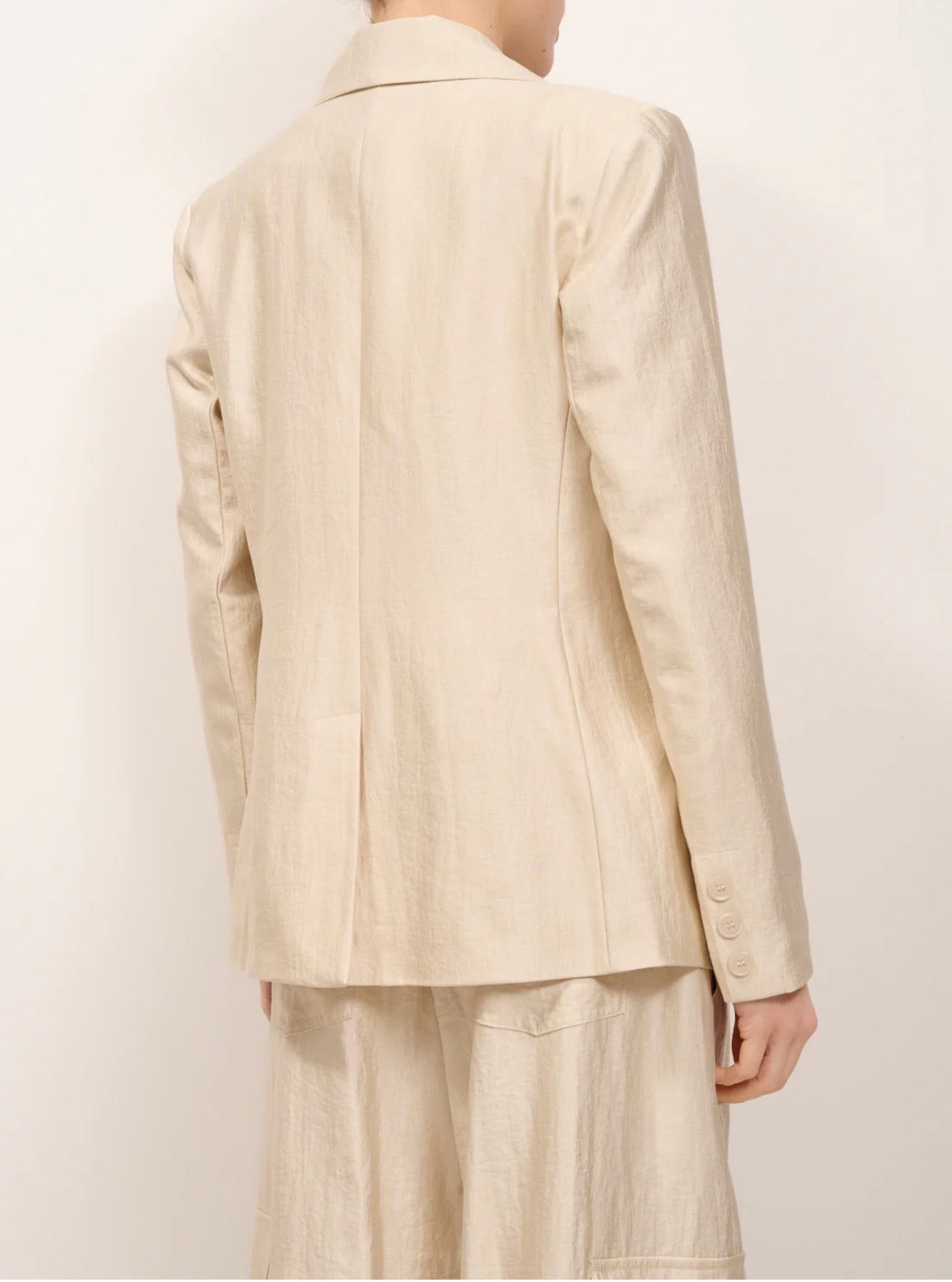 Giacca Monopetto Avvitata Tensione In Burro