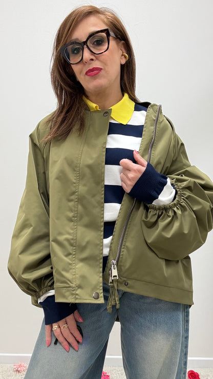 Polo righe blu con colletto a contrasto Tensione in