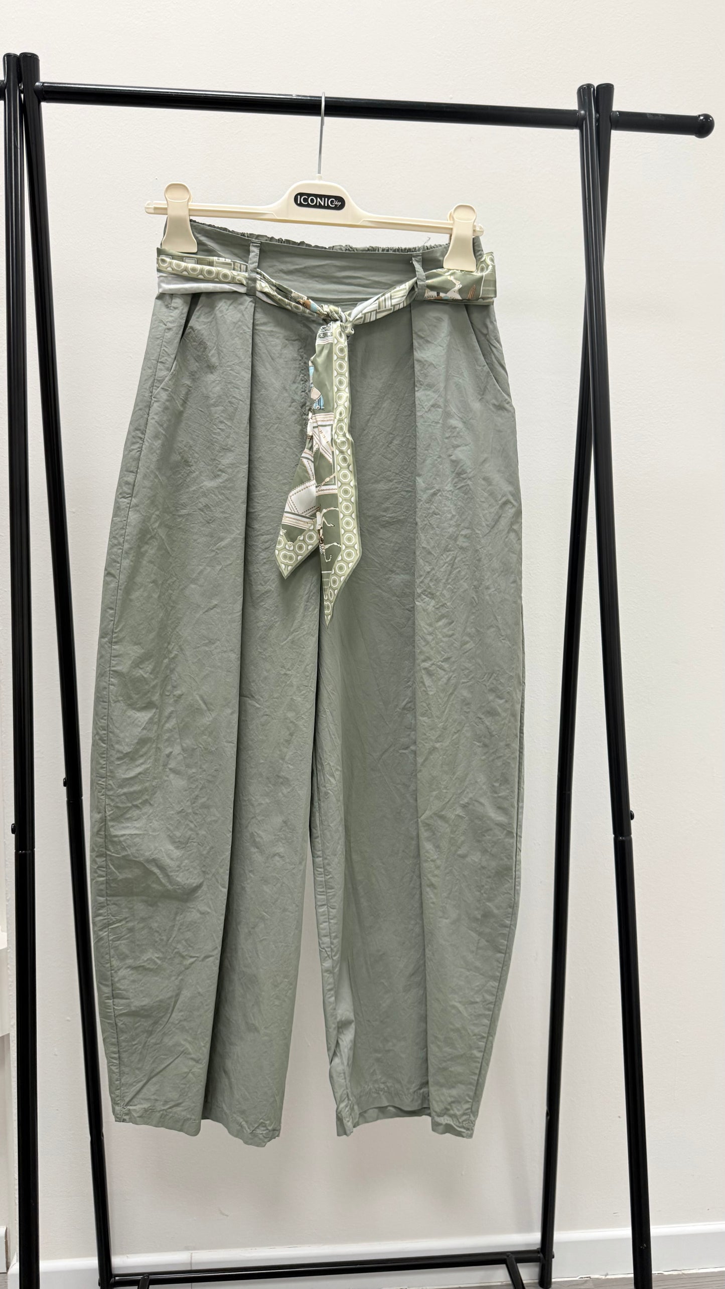 Pantalone balloon cotone Extasy verde