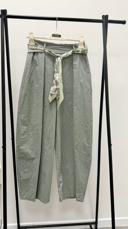 Pantalone balloon cotone Extasy verde