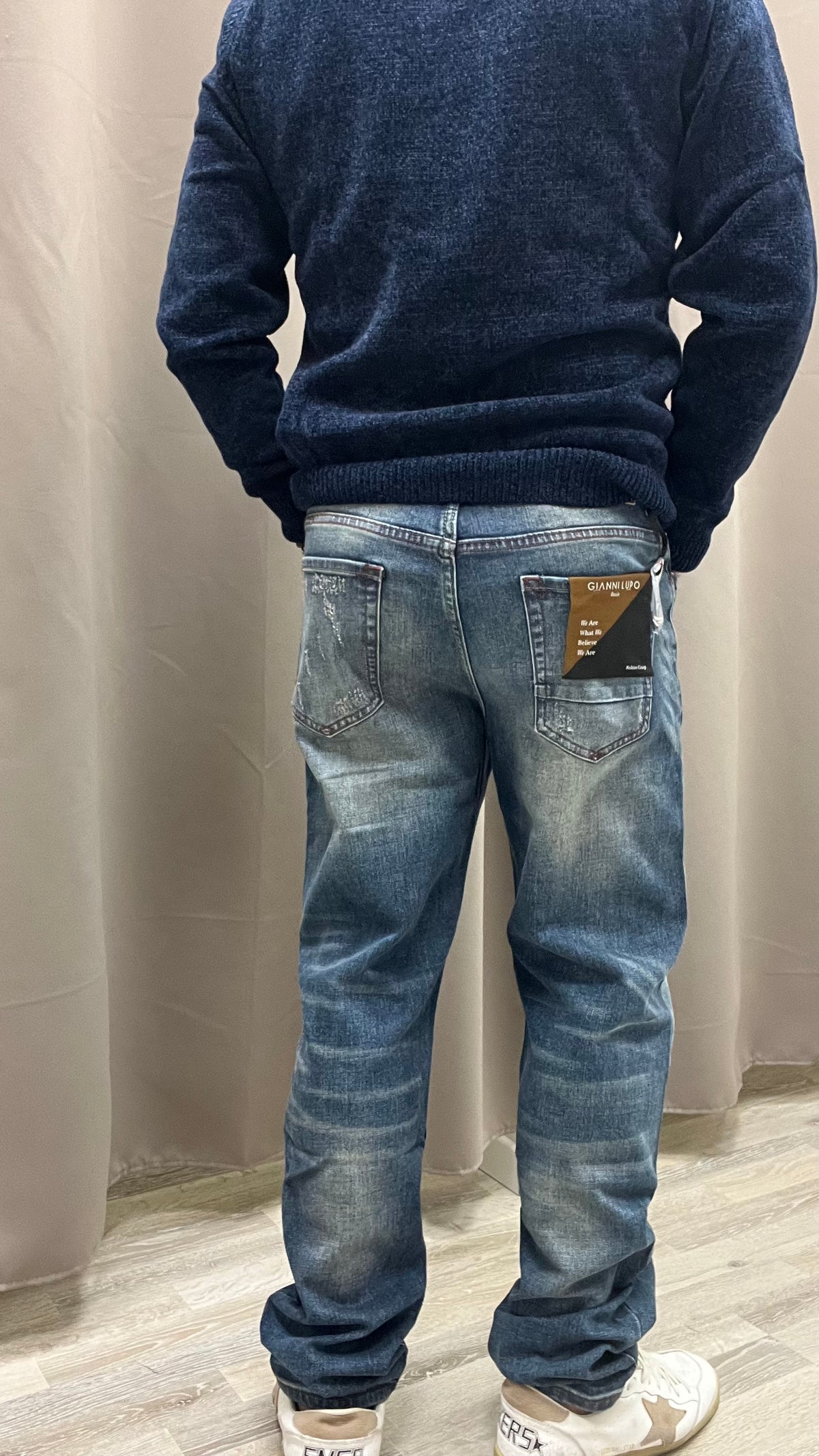 Jeans con Rotture Alex Cuciture Rosse Art.Gl2562YH