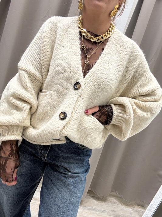 Cardigan Tre Bottoni HaveOne Burro
