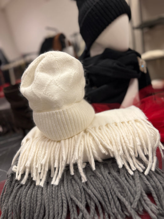 Set sciarpa cappellino burro Memoire