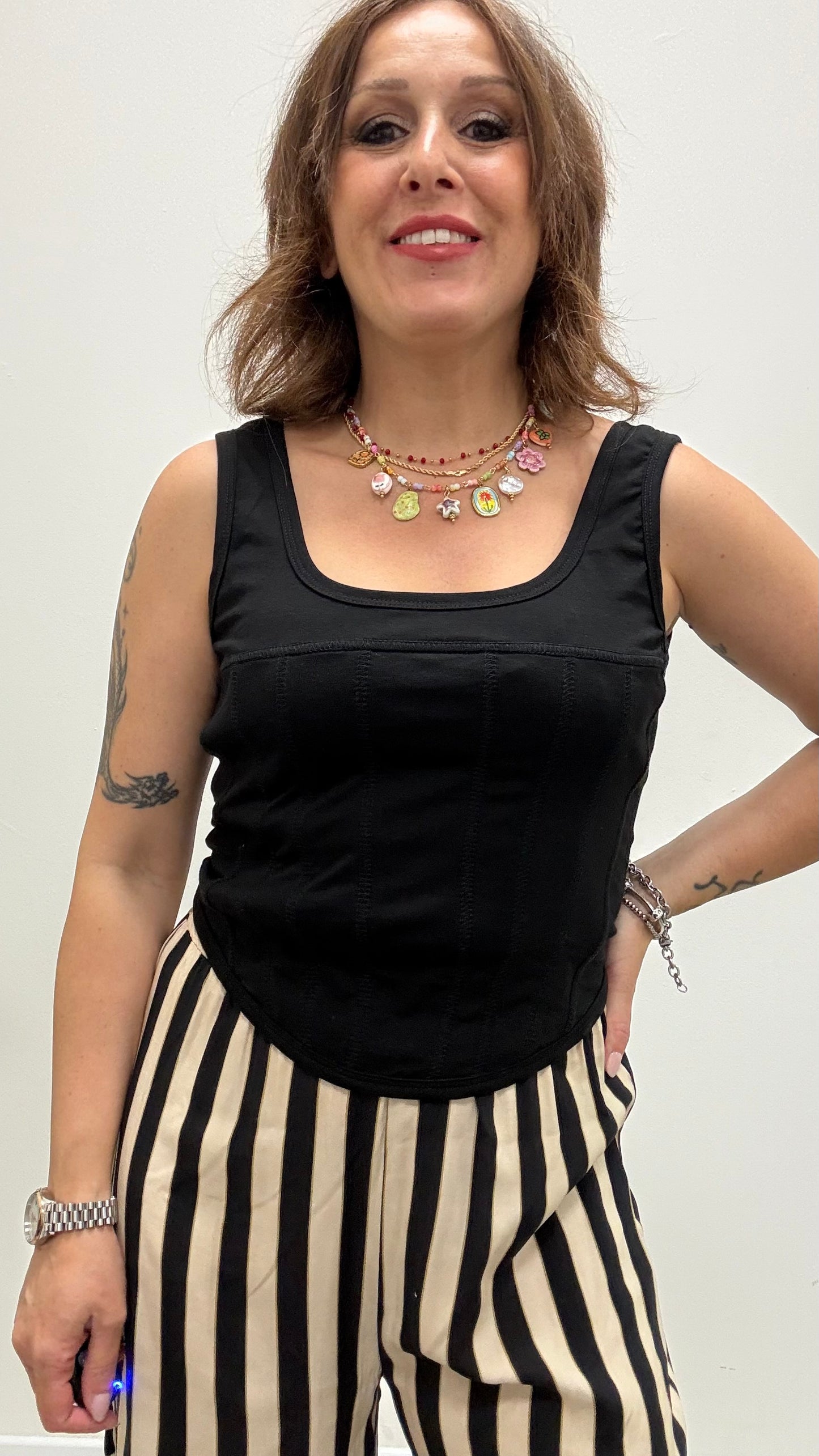 Top canotta bustier Haveone nero