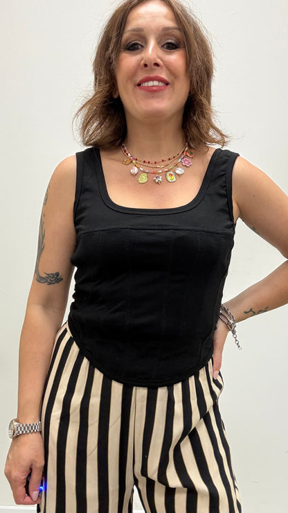 Top canotta bustier Haveone nero