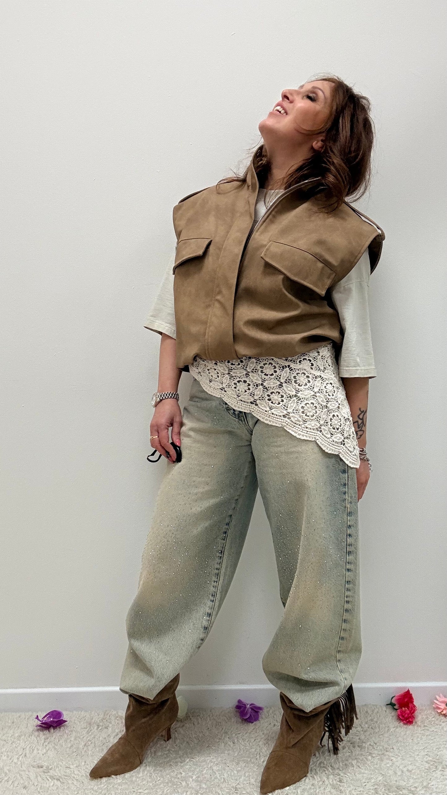 Bandana pizzo macramè burro Memoire