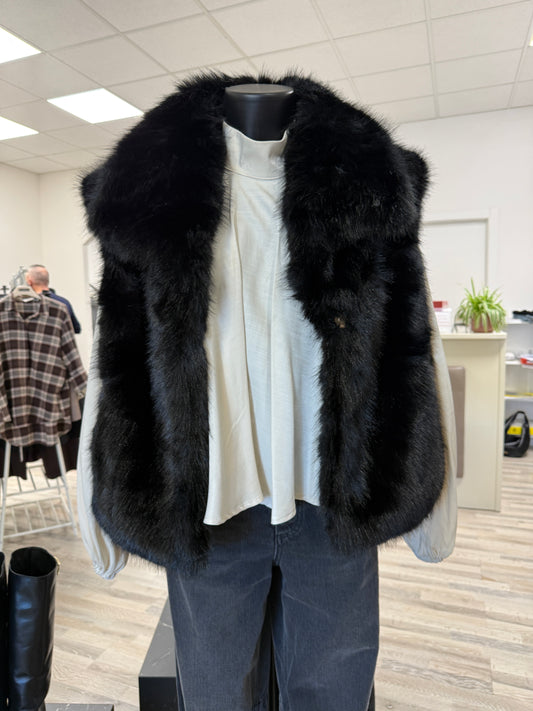 Gilet ecopelliccia nero Susy Mix