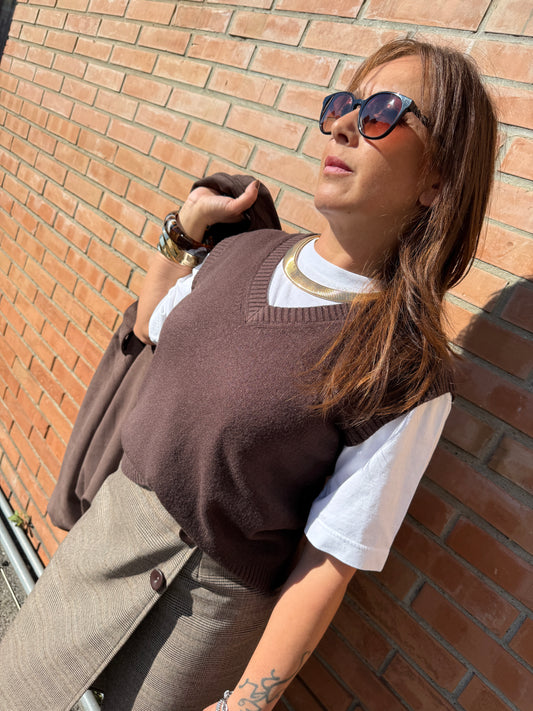 Gilet scollo a V moro Kiki Six